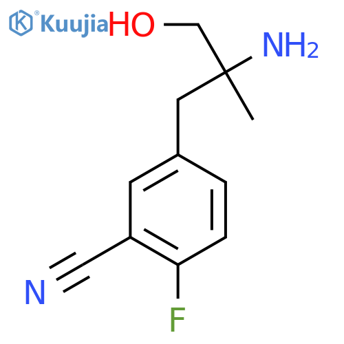 5-(2-amino-3-hydroxy-2-methylpropyl)-2-fluorobenzonitrile structure