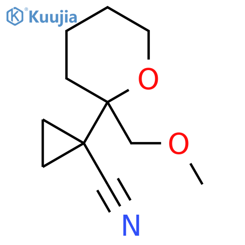 1-2-(methoxymethyl)oxan-2-ylcyclopropane-1-carbonitrile structure