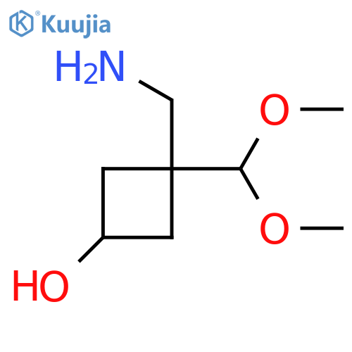 3-(aminomethyl)-3-(dimethoxymethyl)cyclobutan-1-ol structure