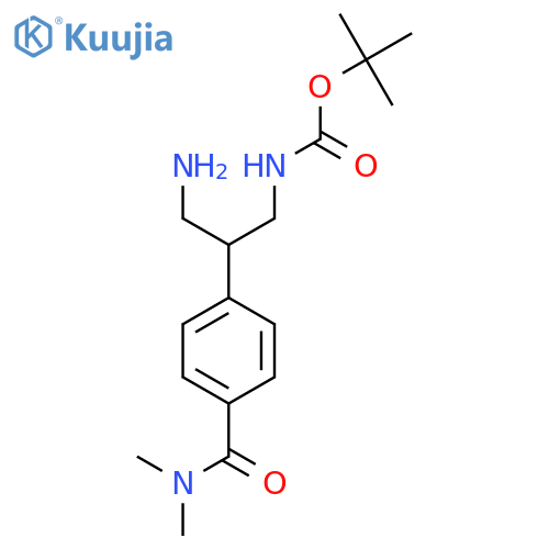 tert-butyl N-{3-amino-2-4-(dimethylcarbamoyl)phenylpropyl}carbamate structure