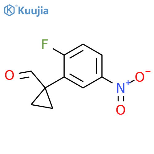 1-(2-fluoro-5-nitrophenyl)cyclopropane-1-carbaldehyde structure
