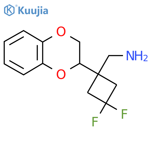 1-(2,3-dihydro-1,4-benzodioxin-2-yl)-3,3-difluorocyclobutylmethanamine structure