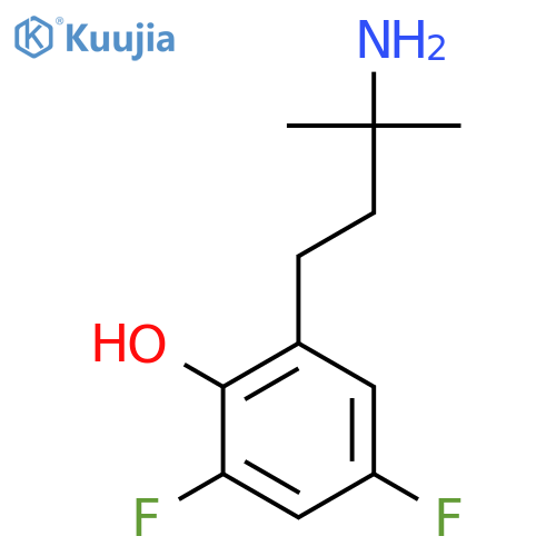 2-(3-amino-3-methylbutyl)-4,6-difluorophenol structure