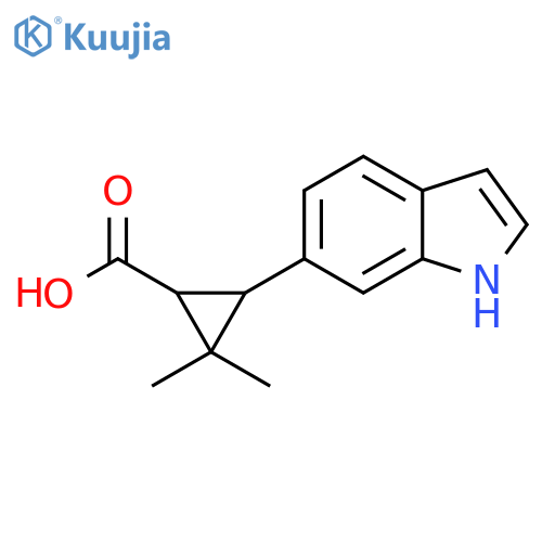 3-(1H-indol-6-yl)-2,2-dimethylcyclopropane-1-carboxylic acid structure