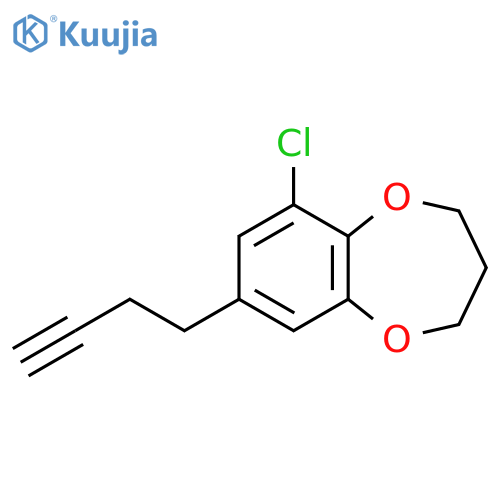 8-(but-3-yn-1-yl)-6-chloro-3,4-dihydro-2H-1,5-benzodioxepine structure