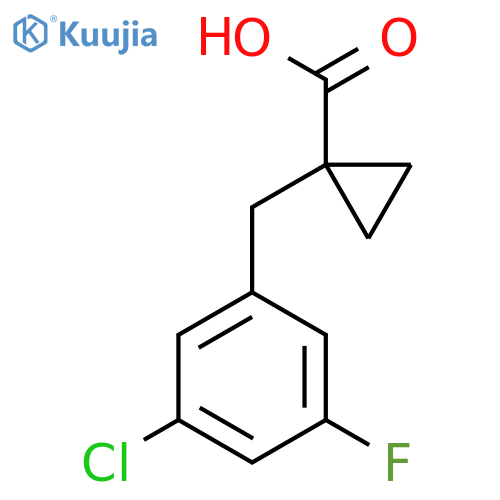 1-[(3-Chloro-5-fluorophenyl)methyl]cyclopropane-1-carboxylic acid structure