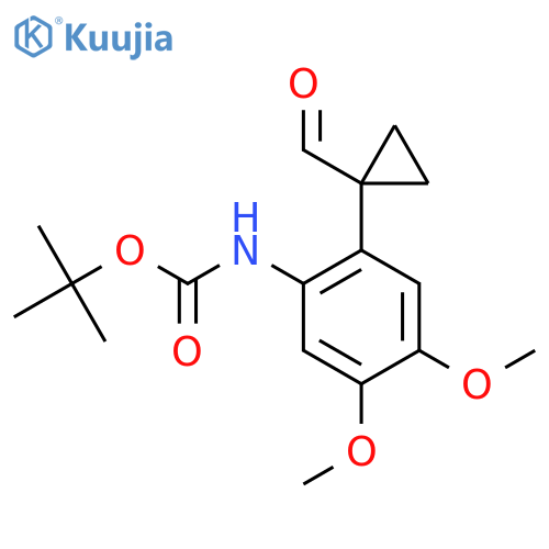 tert-butyl N-2-(1-formylcyclopropyl)-4,5-dimethoxyphenylcarbamate structure