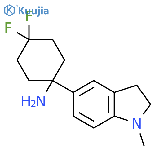 4,4-difluoro-1-(1-methyl-2,3-dihydro-1H-indol-5-yl)cyclohexan-1-amine structure