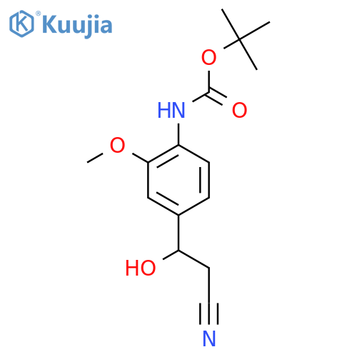 tert-butyl N-4-(2-cyano-1-hydroxyethyl)-2-methoxyphenylcarbamate structure