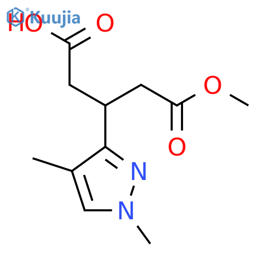 3-(1,4-dimethyl-1H-pyrazol-3-yl)-5-methoxy-5-oxopentanoic acid structure