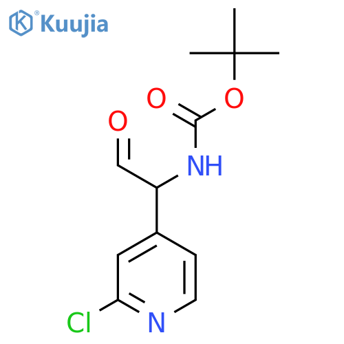 tert-butyl N-1-(2-chloropyridin-4-yl)-2-oxoethylcarbamate structure