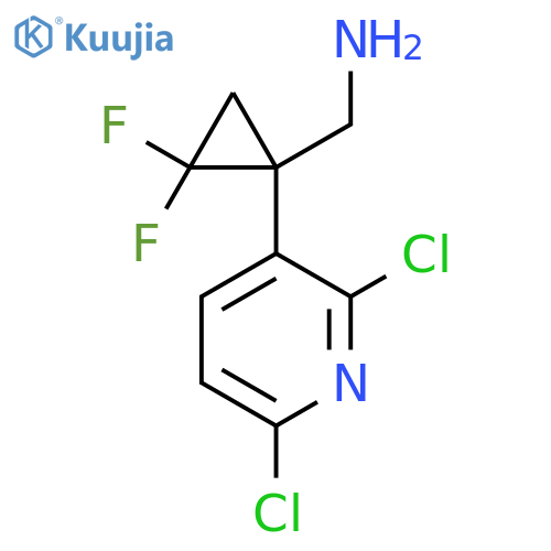 1-(2,6-dichloropyridin-3-yl)-2,2-difluorocyclopropylmethanamine structure