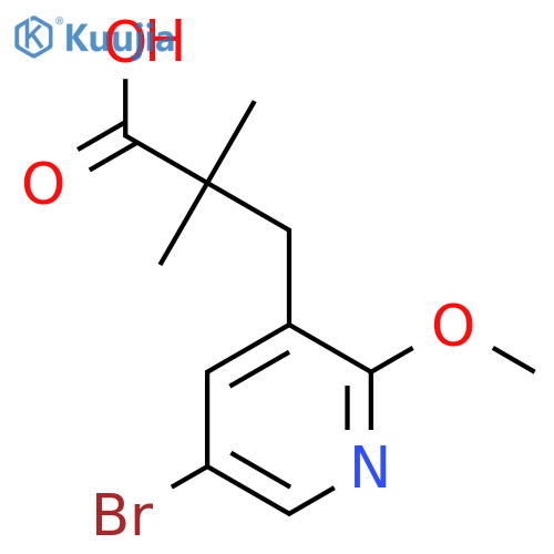 3-(5-bromo-2-methoxypyridin-3-yl)-2,2-dimethylpropanoic acid structure