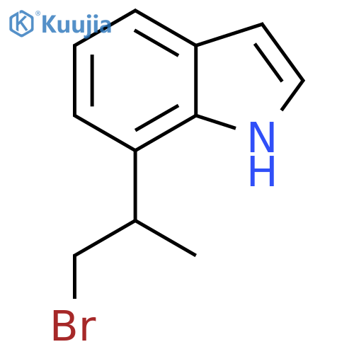 7-(1-bromopropan-2-yl)-1H-indole structure
