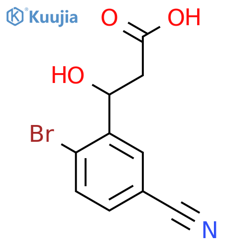 3-(2-Bromo-5-cyanophenyl)-3-hydroxypropanoic acid structure