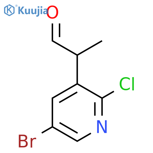 2-(5-bromo-2-chloropyridin-3-yl)propanal structure