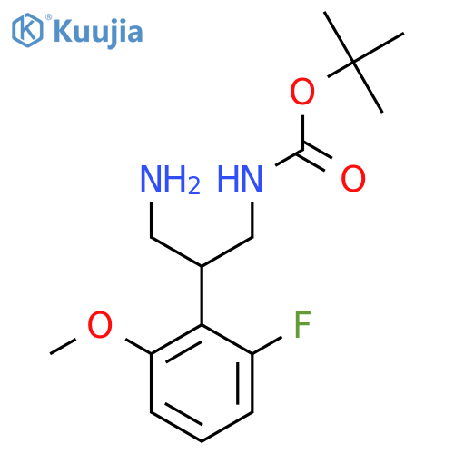 tert-butyl N-3-amino-2-(2-fluoro-6-methoxyphenyl)propylcarbamate structure