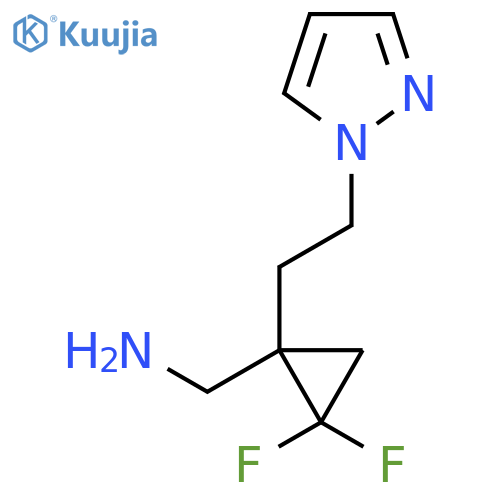 {2,2-difluoro-1-2-(1H-pyrazol-1-yl)ethylcyclopropyl}methanamine structure