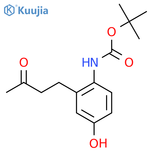 tert-butyl N-4-hydroxy-2-(3-oxobutyl)phenylcarbamate structure