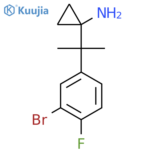 1-2-(3-bromo-4-fluorophenyl)propan-2-ylcyclopropan-1-amine structure