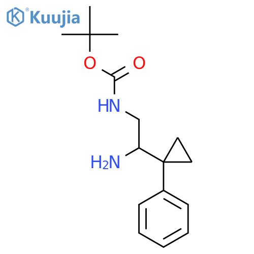 tert-butyl N-2-amino-2-(1-phenylcyclopropyl)ethylcarbamate structure