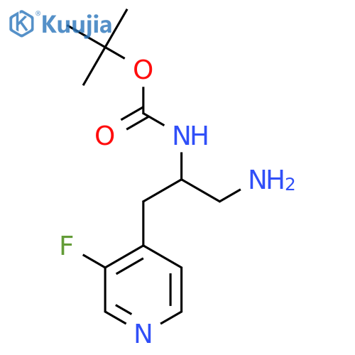 tert-butyl N-1-amino-3-(3-fluoropyridin-4-yl)propan-2-ylcarbamate structure