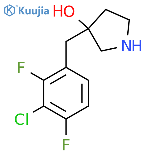 3-(3-chloro-2,4-difluorophenyl)methylpyrrolidin-3-ol structure