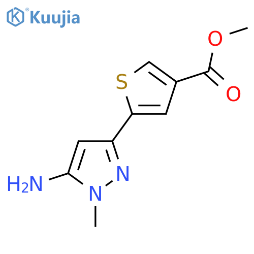 methyl 5-(5-amino-1-methyl-1H-pyrazol-3-yl)thiophene-3-carboxylate structure