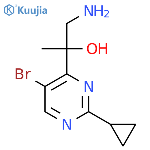 1-amino-2-(5-bromo-2-cyclopropylpyrimidin-4-yl)propan-2-ol structure