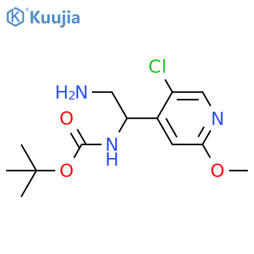 tert-butyl N-2-amino-1-(5-chloro-2-methoxypyridin-4-yl)ethylcarbamate structure