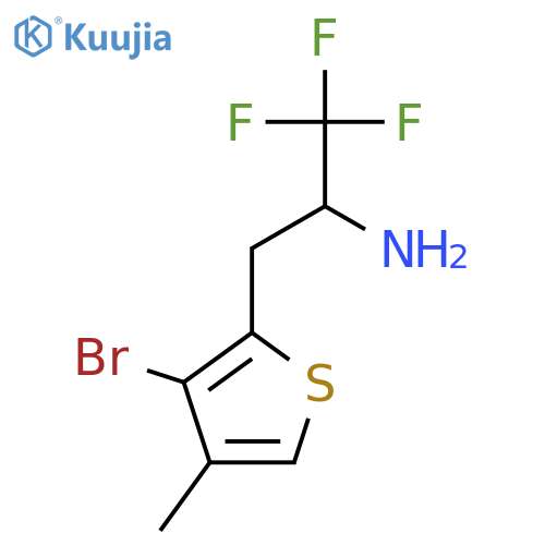3-(3-bromo-4-methylthiophen-2-yl)-1,1,1-trifluoropropan-2-amine structure