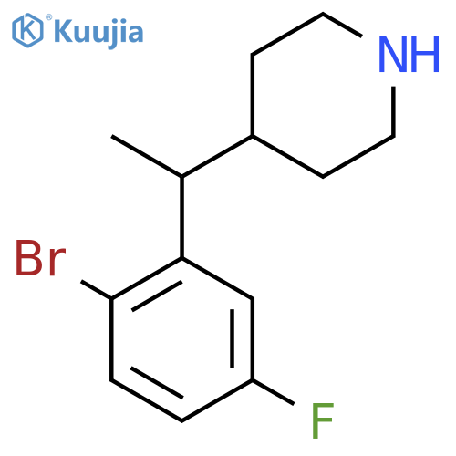 4-1-(2-bromo-5-fluorophenyl)ethylpiperidine structure