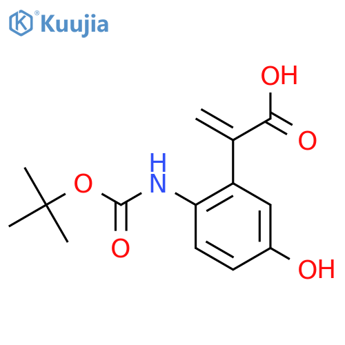 2-(2-{(tert-butoxy)carbonylamino}-5-hydroxyphenyl)prop-2-enoic acid structure