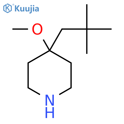 4-(2,2-dimethylpropyl)-4-methoxypiperidine structure