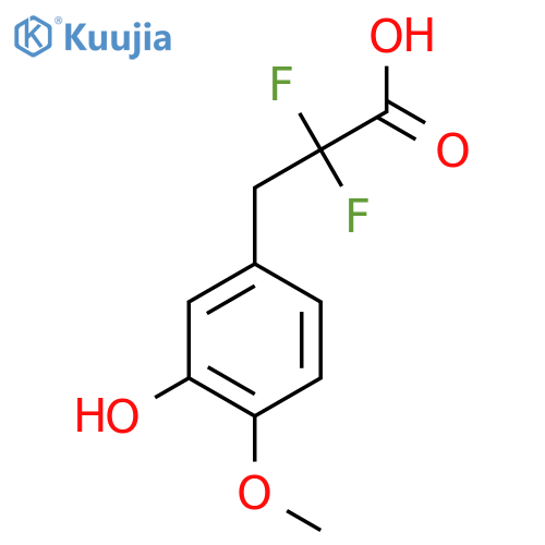 2,2-difluoro-3-(3-hydroxy-4-methoxyphenyl)propanoic acid structure