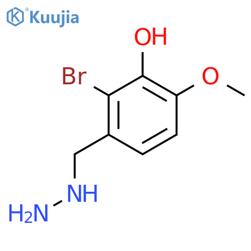 2-Bromo-3-(hydrazinylmethyl)-6-methoxyphenol structure