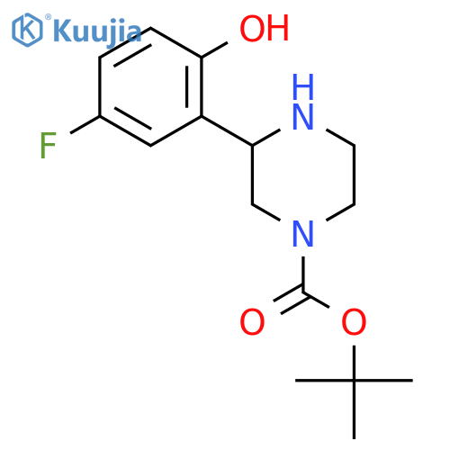 tert-butyl 3-(5-fluoro-2-hydroxyphenyl)piperazine-1-carboxylate structure
