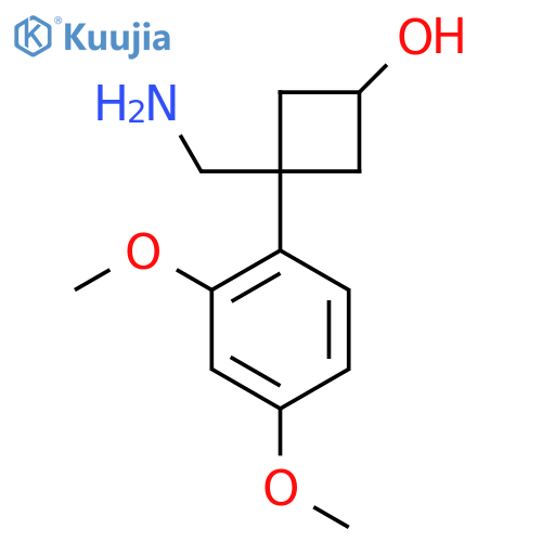 3-(aminomethyl)-3-(2,4-dimethoxyphenyl)cyclobutan-1-ol structure