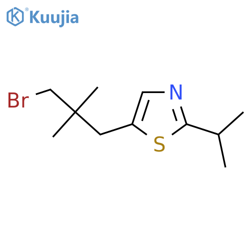 5-(3-bromo-2,2-dimethylpropyl)-2-(propan-2-yl)-1,3-thiazole structure