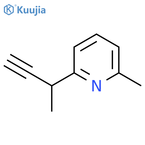 2-(but-3-yn-2-yl)-6-methylpyridine structure