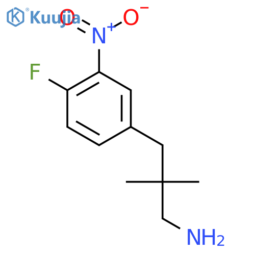 3-(4-fluoro-3-nitrophenyl)-2,2-dimethylpropan-1-amine structure