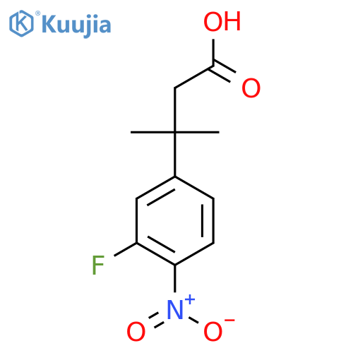 3-(3-fluoro-4-nitrophenyl)-3-methylbutanoic acid structure