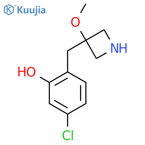 5-chloro-2-(3-methoxyazetidin-3-yl)methylphenol structure