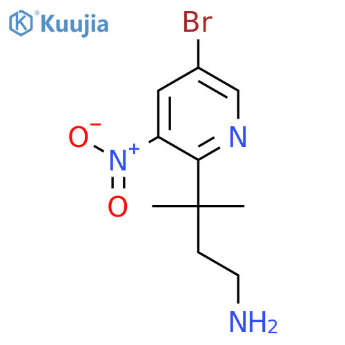 3-(5-bromo-3-nitropyridin-2-yl)-3-methylbutan-1-amine structure
