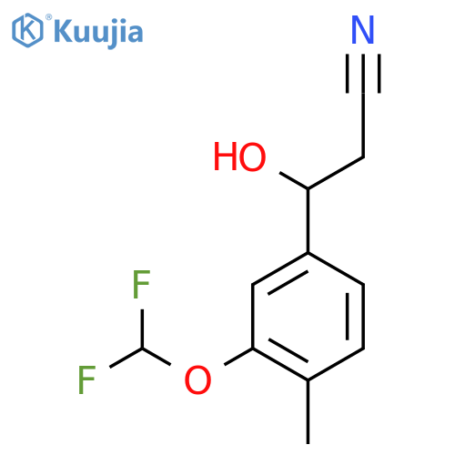 3-3-(difluoromethoxy)-4-methylphenyl-3-hydroxypropanenitrile structure