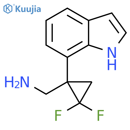 2,2-difluoro-1-(1H-indol-7-yl)cyclopropylmethanamine structure