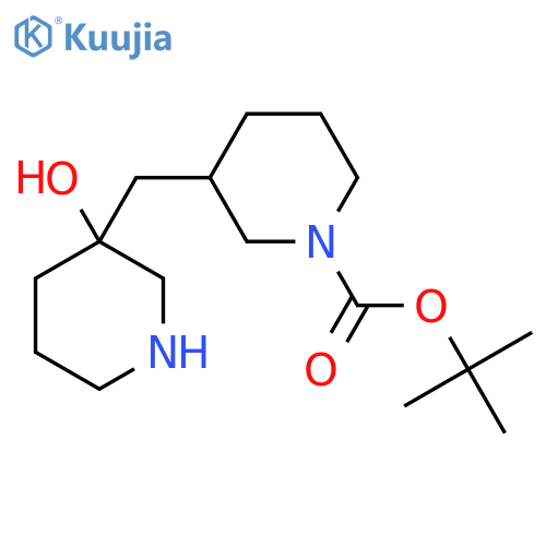 tert-butyl 3-(3-hydroxypiperidin-3-yl)methylpiperidine-1-carboxylate structure