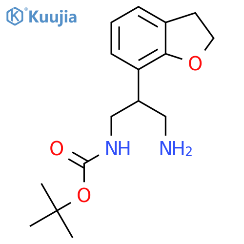 tert-butyl N-3-amino-2-(2,3-dihydro-1-benzofuran-7-yl)propylcarbamate structure