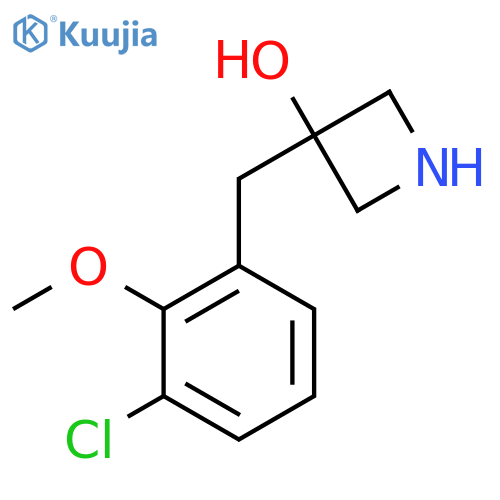 3-(3-chloro-2-methoxyphenyl)methylazetidin-3-ol structure
