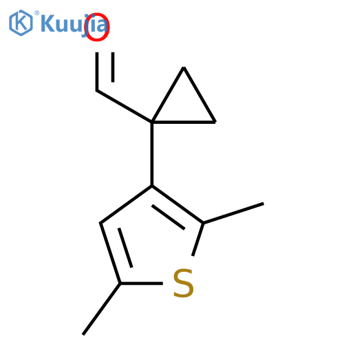 1-(2,5-dimethylthiophen-3-yl)cyclopropane-1-carbaldehyde structure
